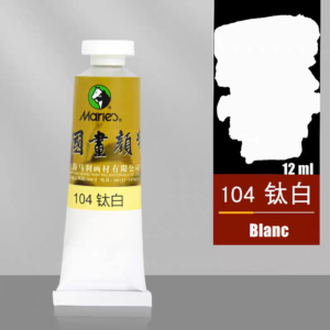 Tube de peinture chinoise Marie's 12 ml : Blanc 钛白 n°104