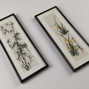 Peinture bambou et fleur d'orchidée